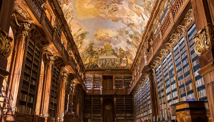 Library of Strahov Monastery (Philosophical Hall) in Prague, Czech Republic